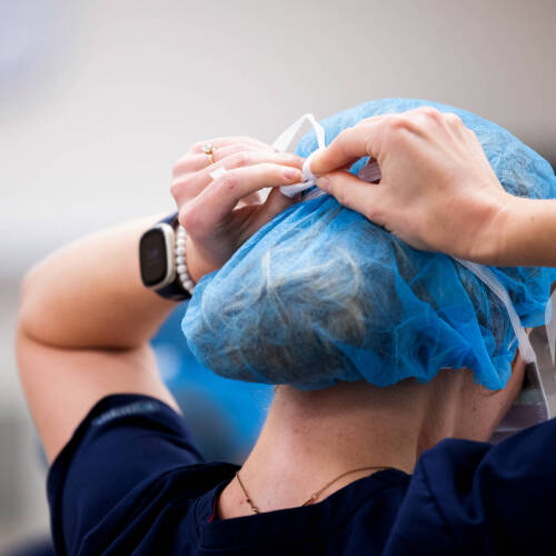 Clinical Applications III, combined lab with Traverse City in Allied Health Sciences(Photo releases on file)